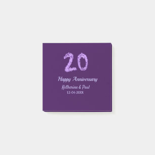 Post-it® 20e heureux anniversaire ajouter nom du couple dat