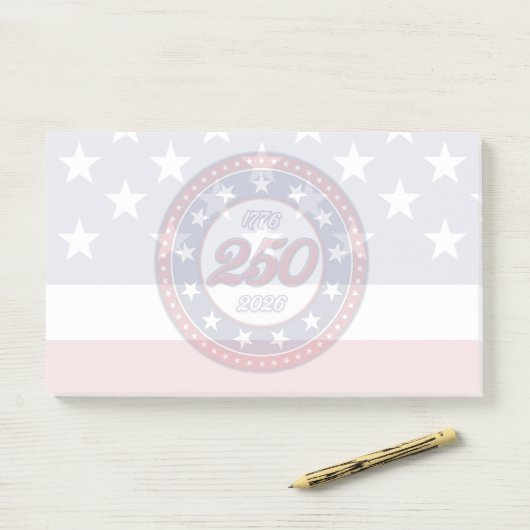 Post-it® 250e anniversaire d'Amérique avec le drapeau améri (Sur un bureau)