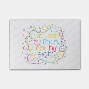 Post-it® 2 5:7 de Corinthiens nous marchons par la foi, pas