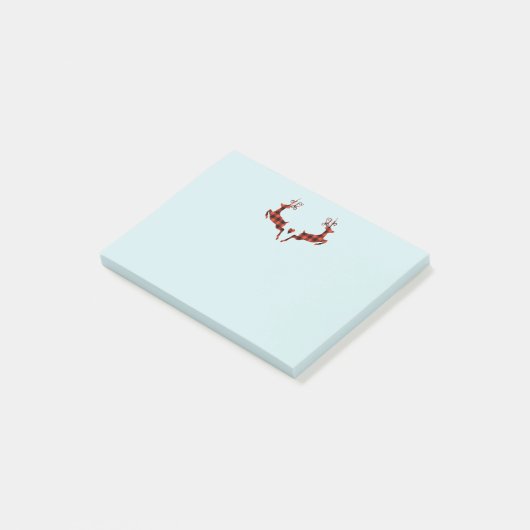 Post-it® 2 cerfs de Noël saut de style rustique (Incliné)