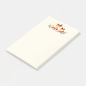 Post-it® 2 mignons Petits Renards Rouges Aquarelle Design (Incliné)