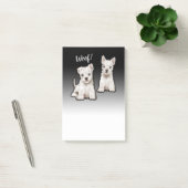 Post-it® 2 pups Westy black fade personnalisé Bloc de notes (Bureau)
