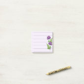 Post-it® 2 Roses Violettes avec Fougères (Sur un bureau)