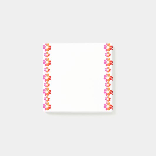 Post-it® 30 Fleur rouge orange (Devant)