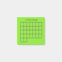 30 jours Tracker Green Sticky Notes