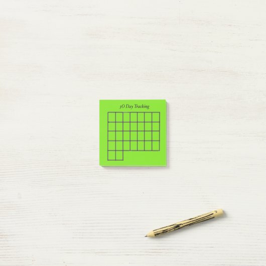 Post-it® 30 jours Tracker Green Sticky Notes (Sur un bureau)