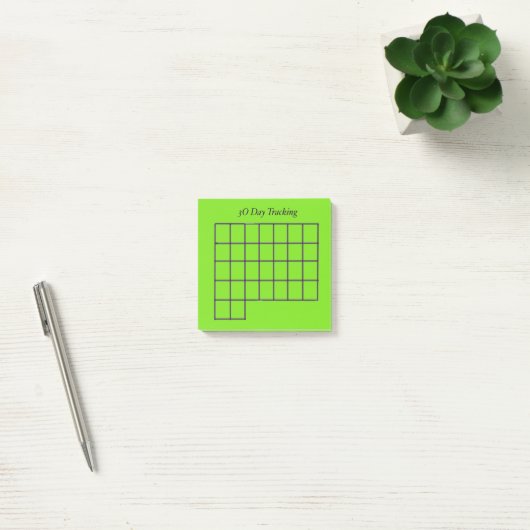 Post-it® 30 jours Tracker Green Sticky Notes (Bureau)