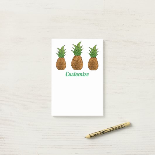 Post-it® 3 ananas Thunder_Cove (Sur un bureau)