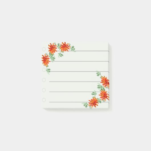 Post-it® 3 Fleurs orange Note (Devant)