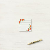Post-it® 3 Fleurs orange Note (Sur un bureau)
