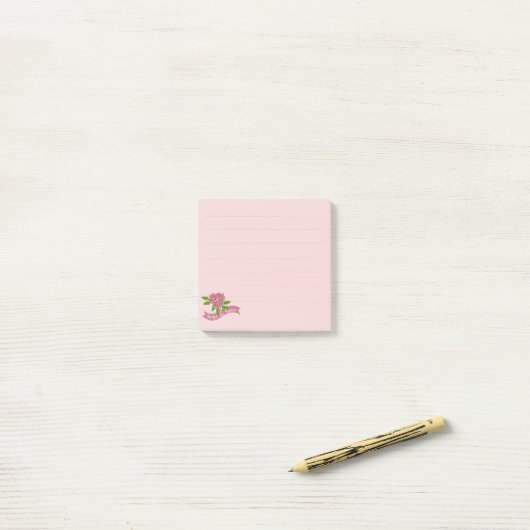 Post-it® 3 Fleurs roses Post-It Notes (Sur un bureau)