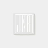 Post-it® 3 Initiales Monogramme | Blanc et gris très clair (Devant)