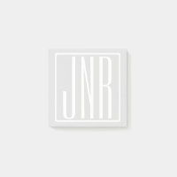 3 Initiales Monogramme | Blanc et gris très clair
