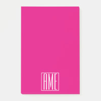 3 Initiales Monogramme | Blanc sur rose chaud