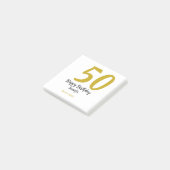 Post-it® 50e anniversaire ajouter nom date année noire modè (Incliné)