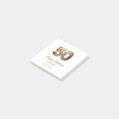 Post-it® 50e anniversaire ajouter nom date année or floral  (Incliné)