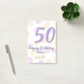 Post-it® 50e anniversaire ajouter nom date violet orange po (Bureau)