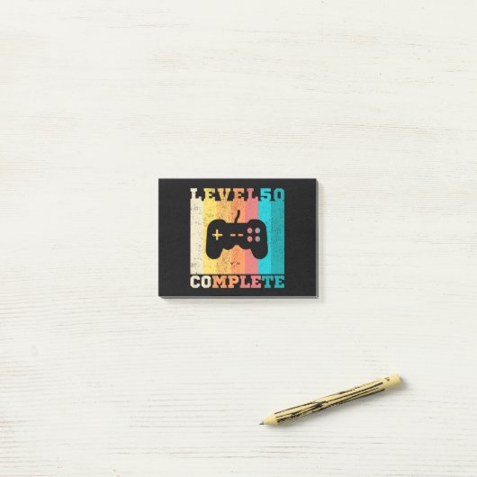 Post-it® 50e anniversaire / Anniversaire Niveau 50 achevé (Sur un bureau)