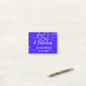 Post-it® 60 & fabuleux anniversaire bleu argent ajouter nom (Sur un bureau)