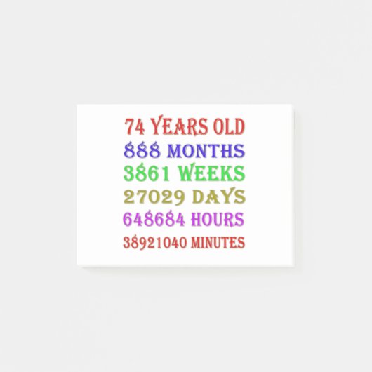 Post-it® 74e anniversaire Jalons (Devant)