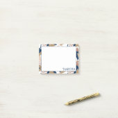 Post-it® 80s Abstrait tendance | Marine et Rose Gold Custom (Sur un bureau)