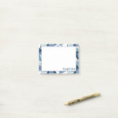 Post-it® 80s Luxe Abstrait | Turquoise et bleu marine (Sur un bureau)