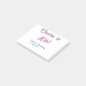 Post-it® À 30 ans nom date mauve bleu élégant (Incliné)