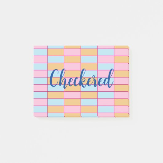 Post-it® À damiers coloré (Devant)