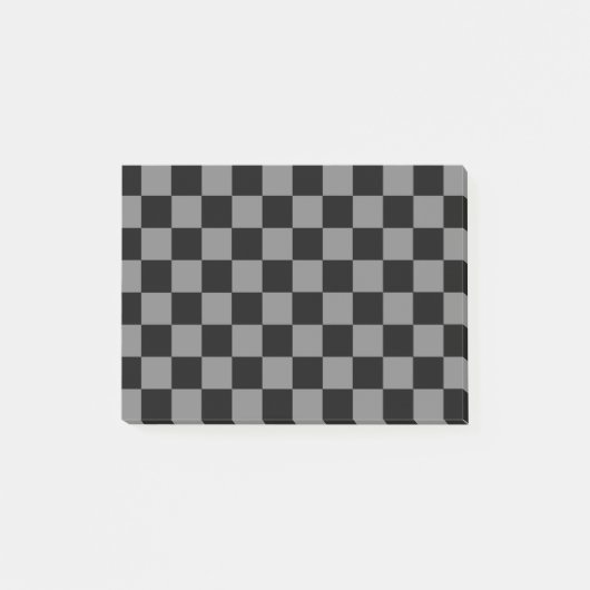 Post-it® à damiers noir et gris charbon (Devant)