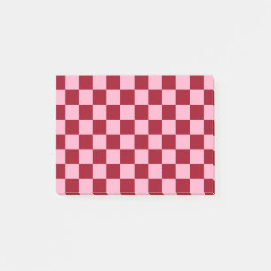Post-it® à damiers rose et bourgogne
