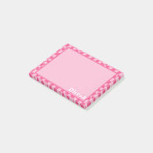 Post-it® À damiers rose preppy (Incliné)