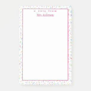 Post-it® A Note de - Nom de l'enseignant personnalisé - Jo