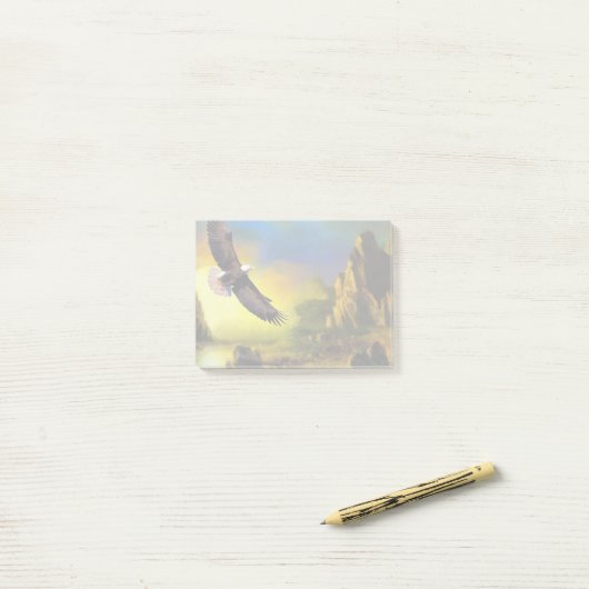 Post-it® A Patriotic Design with Bald Eagle Flying (Sur un bureau)