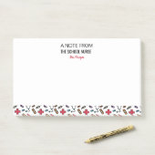 Post-it® A personnalisé une note de l'infirmière d'école (Sur un bureau)