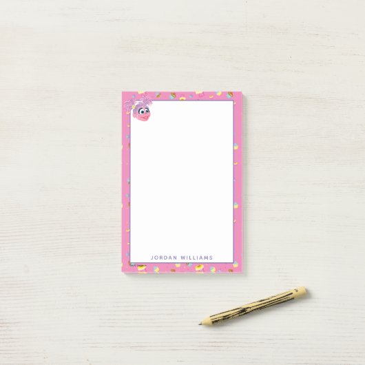 Post-it® Abby Cadabby Cupcake Party Pattern (Sur un bureau)