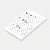 Post-it® ABC écrivant le bloc - notes de fiche de travail (Incliné)