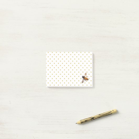 Post-it® Abeille de miel et points de polka (Sur un bureau)