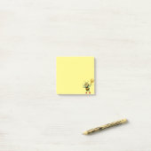 Post-it® Abeille de miel mignonne moderne sur jaune (Sur un bureau)