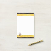 Post-it® Abeille de miel Noir Jaune (Sur un bureau)