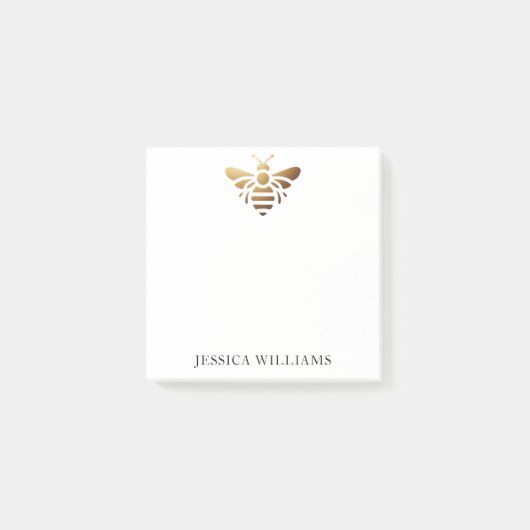 Post-it® Abeille dorée Nom personnalisé (Devant)