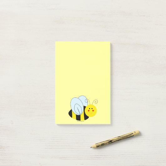 Post-it® Abeille mignonne (Sur un bureau)