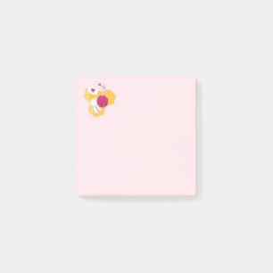 Post-it® Abeille mignonne aux Coeurs de Saint-Valentin rose