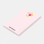 Post-it® Abeille mignonne aux Coeurs de Saint-Valentin rose (Incliné)