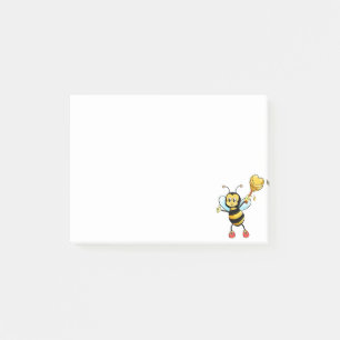 Post-it® Abeille moderne mignonne sur fond blanc