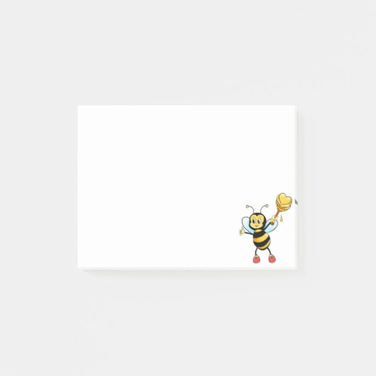 Post-it® Abeille moderne mignonne sur fond blanc (Devant)