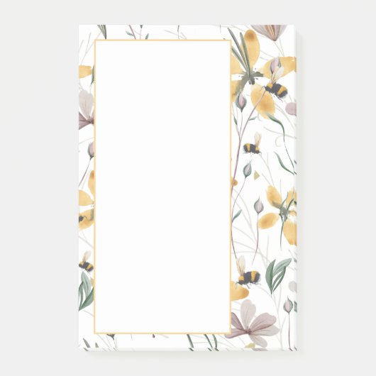 Post-it® Abeilles et plantes 4"x6" (Devant)