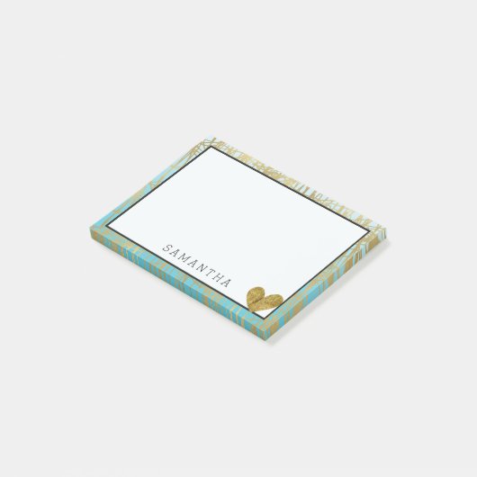 Post-it® Abrégé sur Ombre d'or d'Aqua (Incliné)