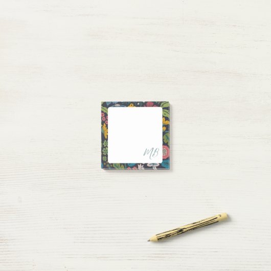 Post-it® Abstract Floral Pattern Monogram (Sur un bureau)
