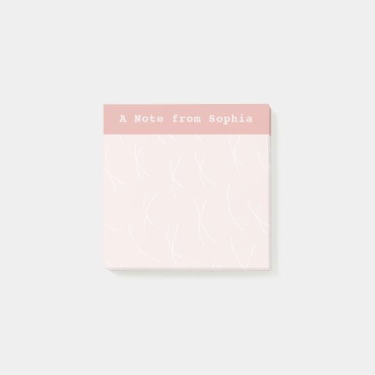 Post-it® Abstract Sketchy Lines Personalized | Antique Rose (Devant)