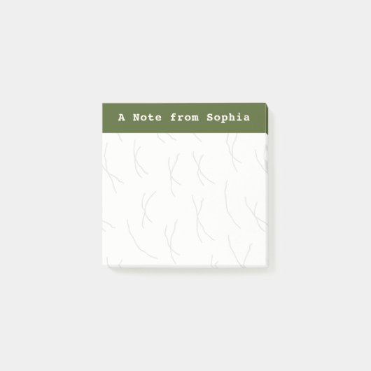Post-it® Abstract Sketchy Lines Personalized | Olive Green (Devant)